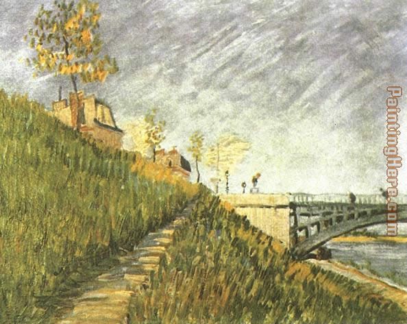 Berges de la Seine pr_s du pont de Clichy 1887 painting - Vincent van Gogh Berges de la Seine pr_s du pont de Clichy 1887 art painting